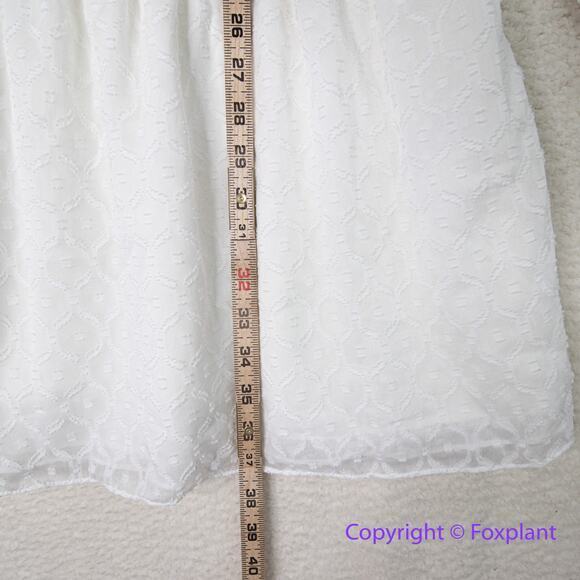 New!‎ White House Black Market Smocked Blouson Dress ivory white, size L - Picture 8 of 16